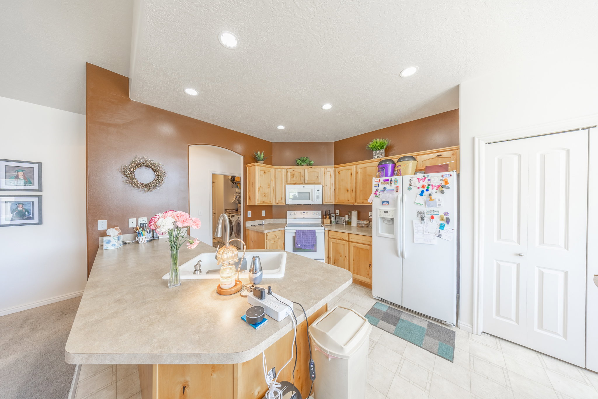 Kitchen featuring large bar