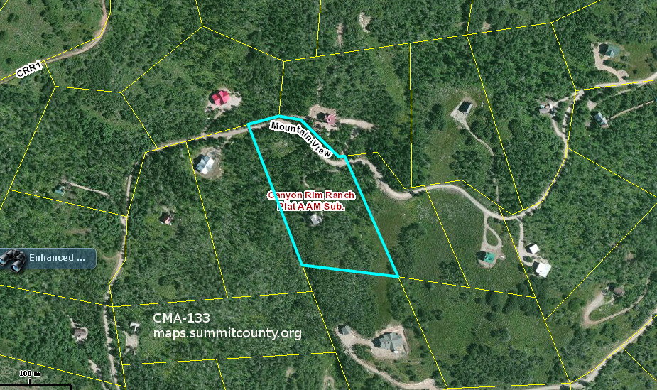 Aerial plat showing lot boundaries.