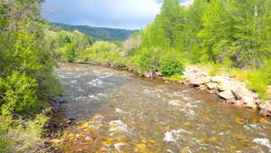 The Weber River from the Canyon Rim Ranches Bridge.