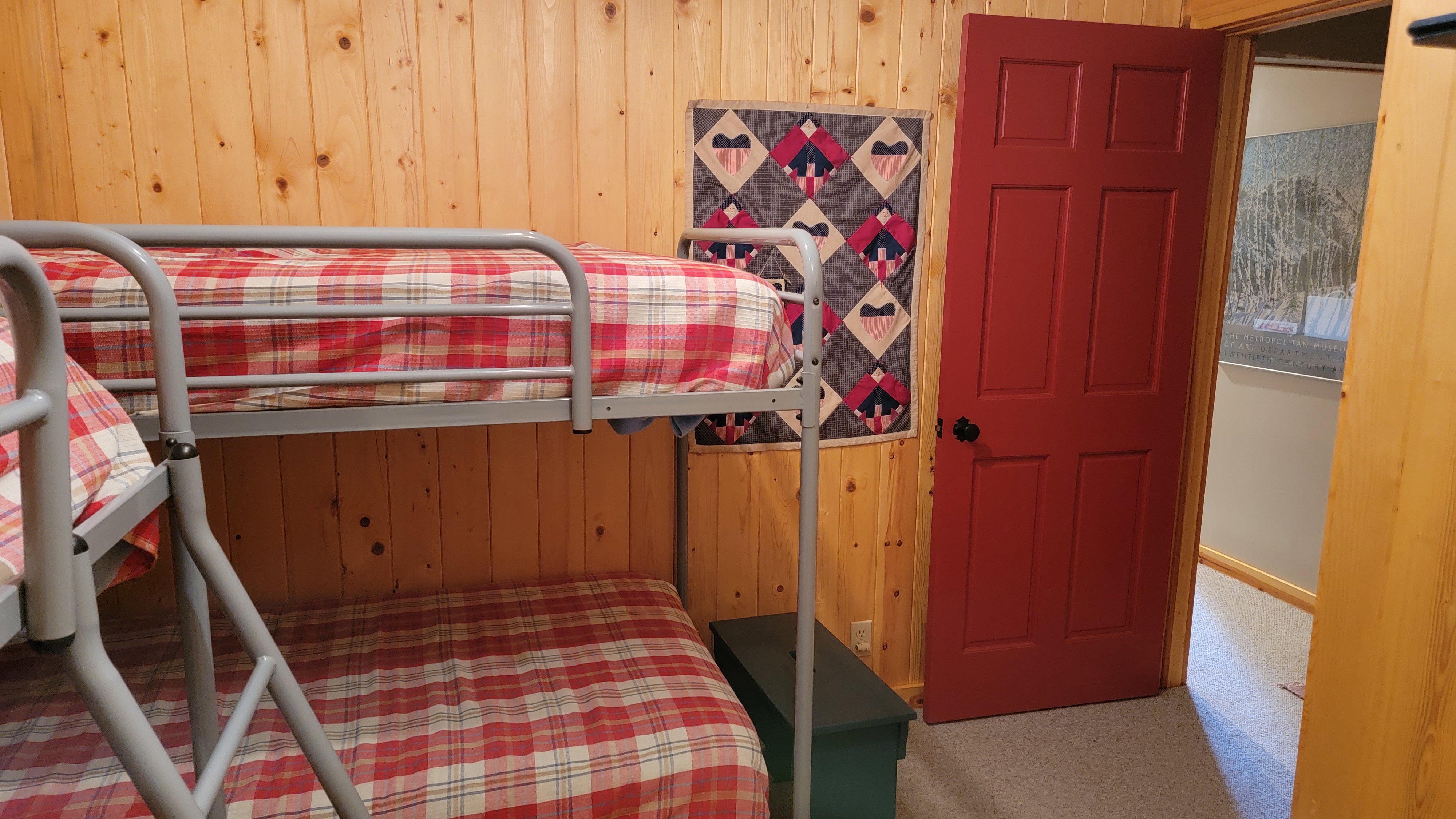 Bunk room door to the hall and adjacent bath and 2 exterior doors in the family room and the utility room.