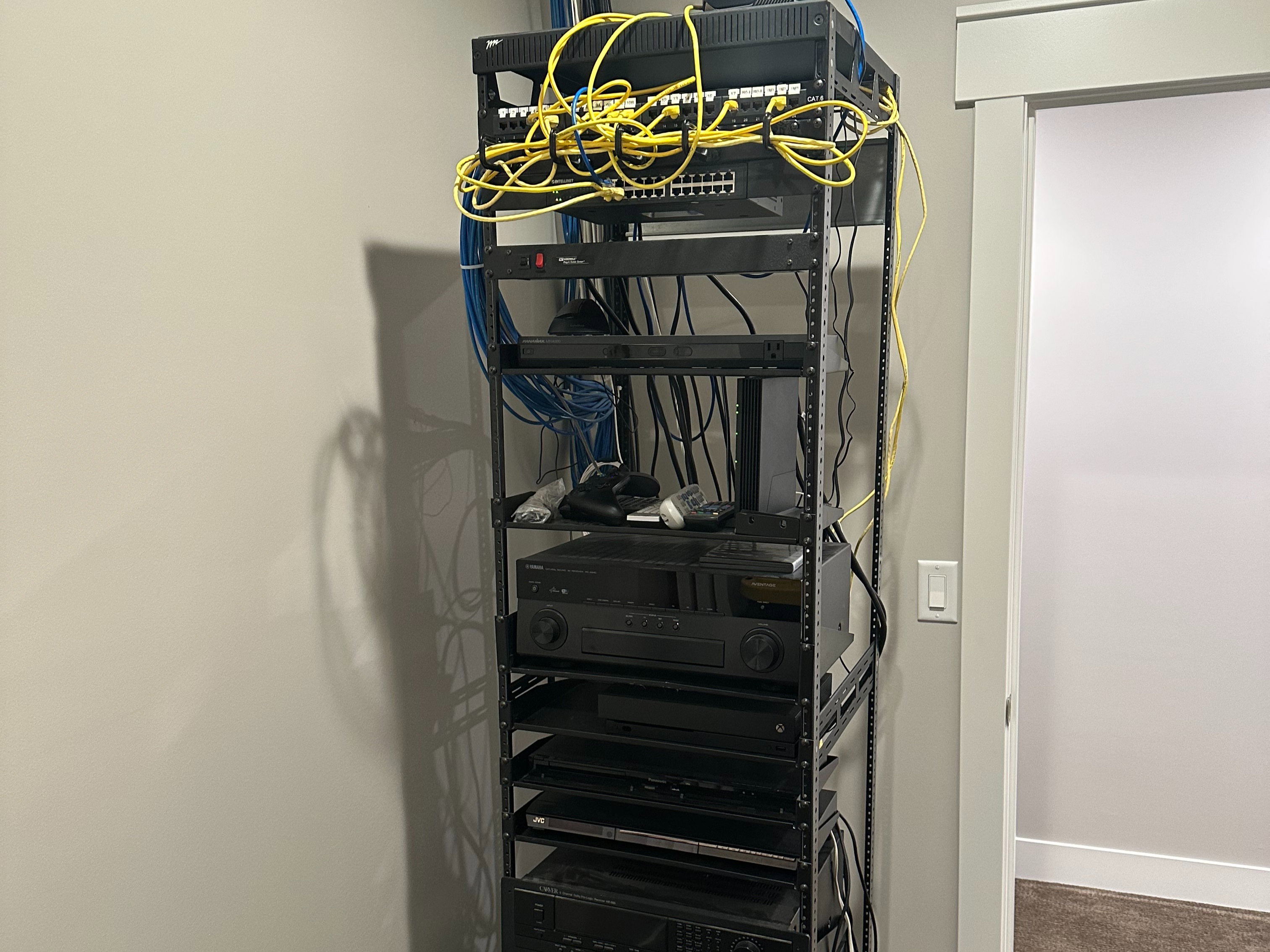 Integrated AV rack system with multiple components