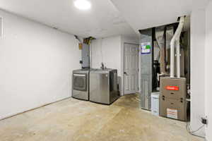 Utility area featuring a furnace and water heater installation