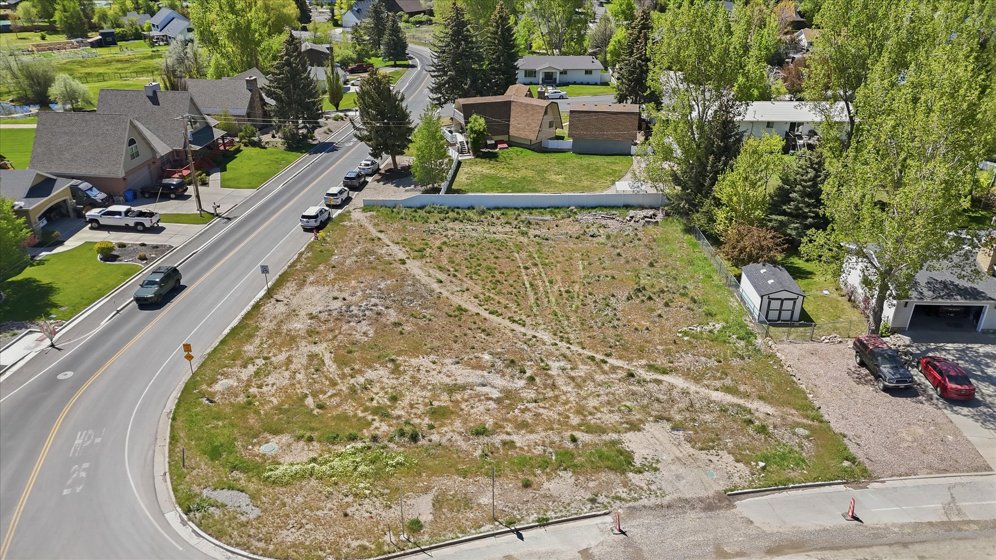 Expansive corner lot featuring direct road frontage