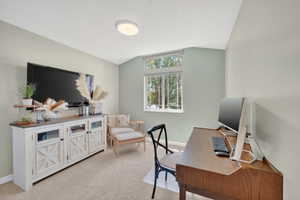 Room featuring neutral-toned walls, recessed lighting, and a white ceiling