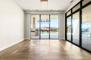 Spacious interior with light wood-finish flooring