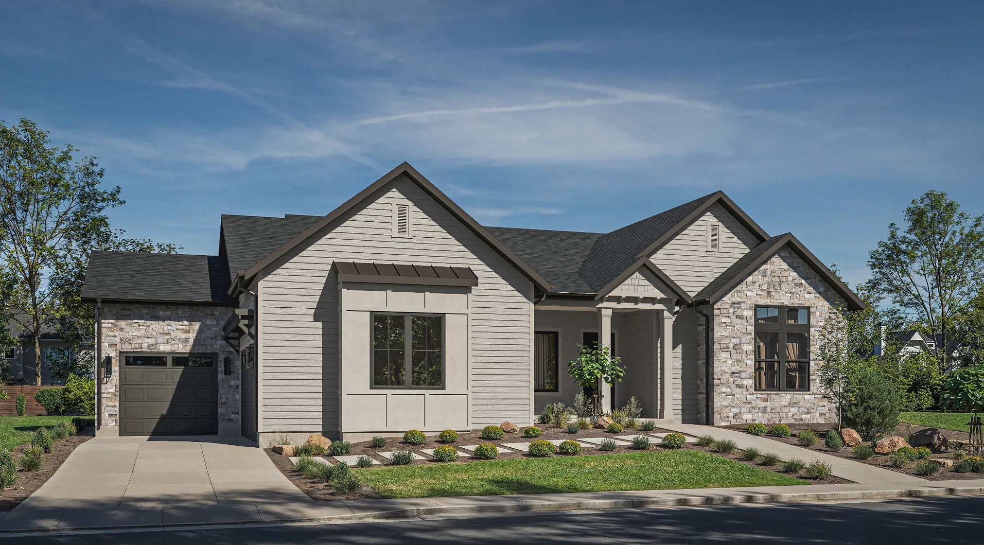 1 of 4 exterior rendering options with Script I floor plan