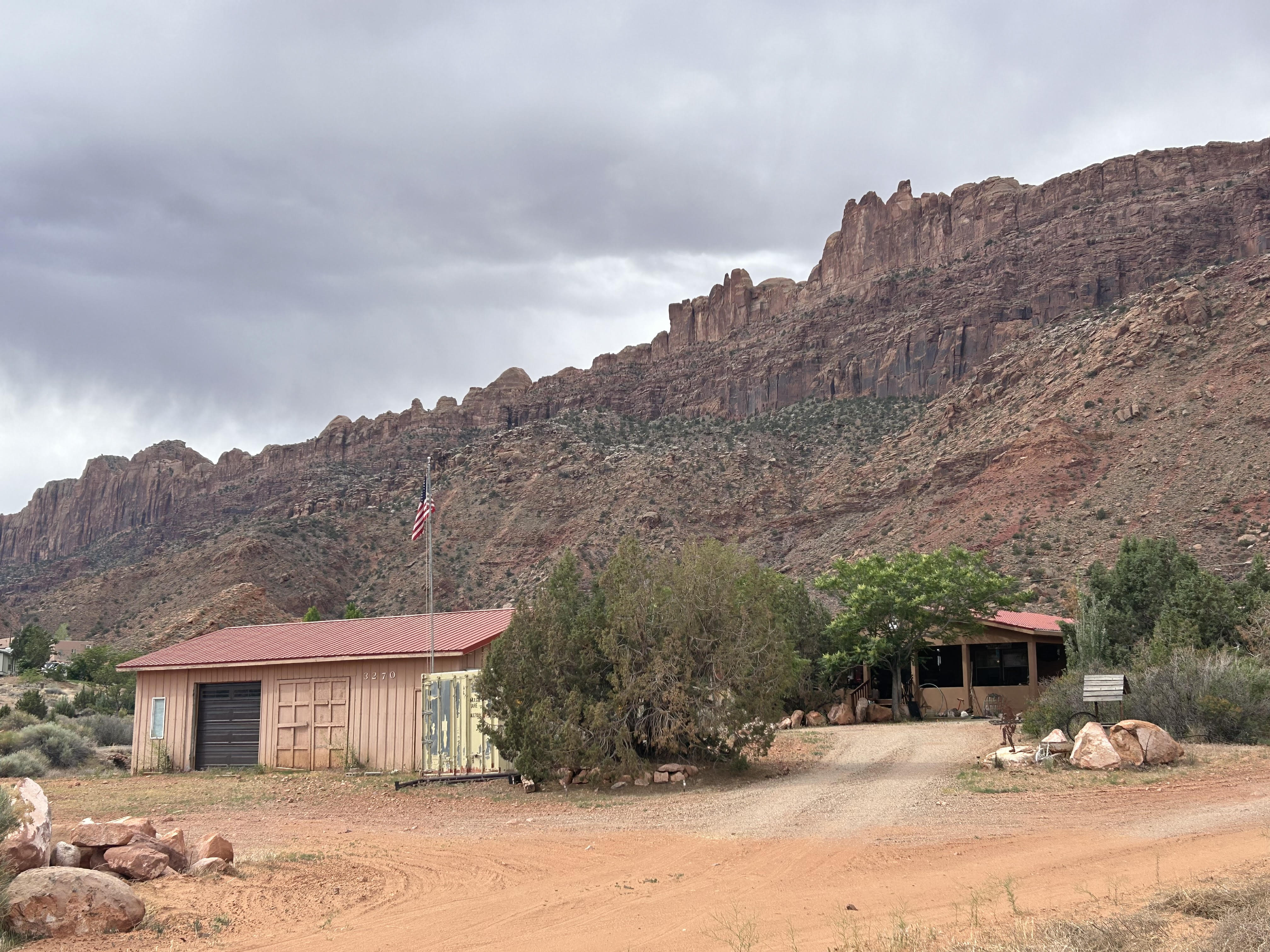 Shop and house.