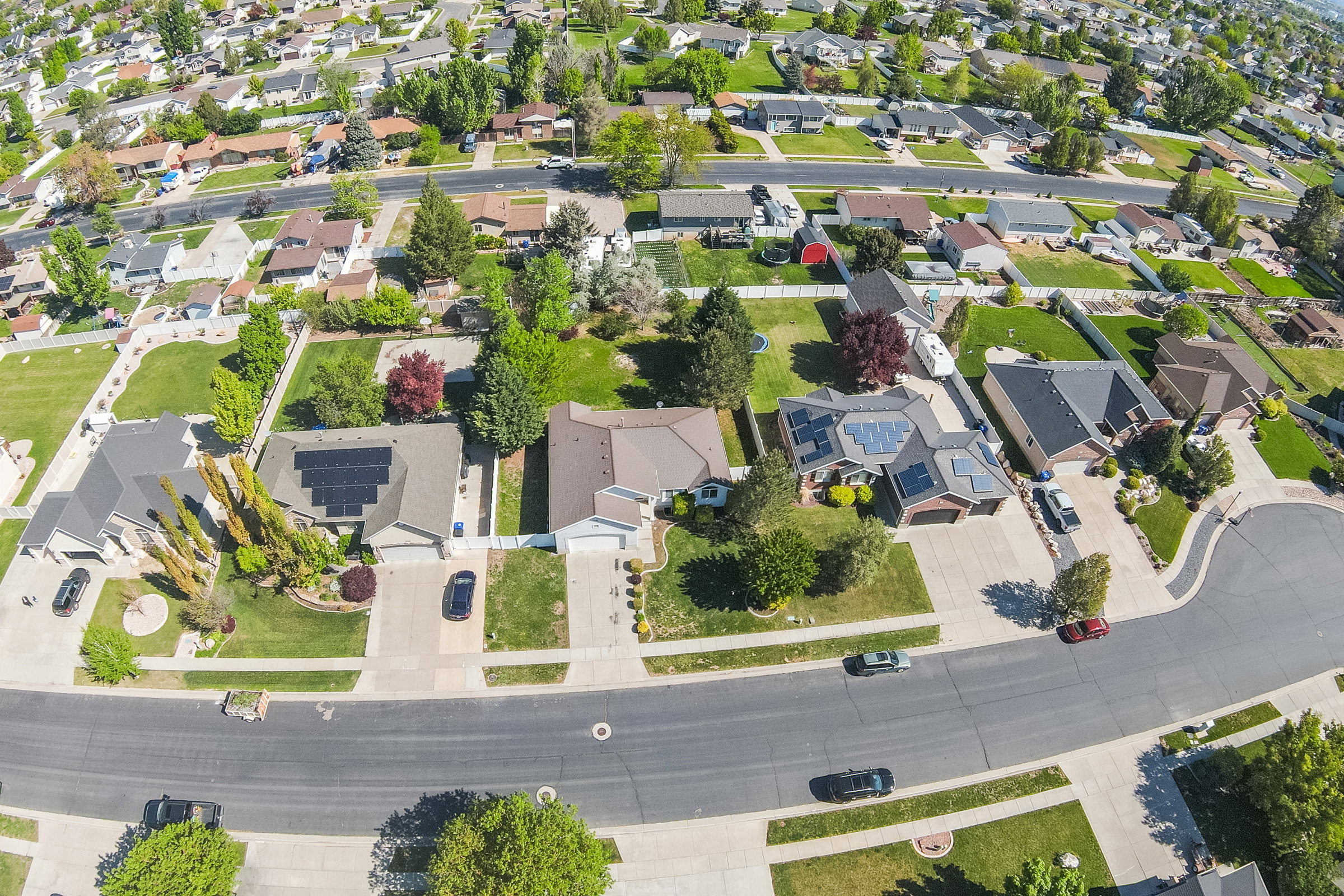 Residential neighborhood featuring detached homes on individual lots