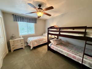 Bedroom featuring light-colored walls and carpet flooring