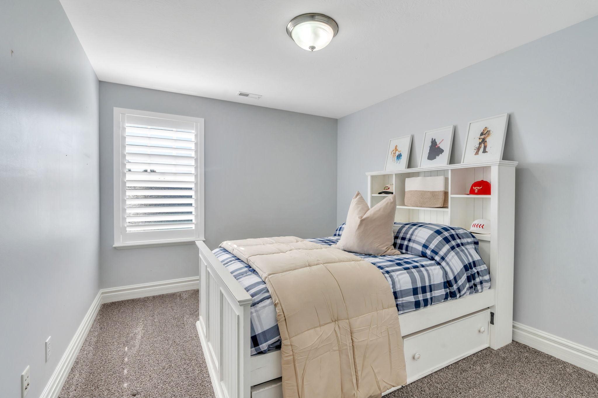 Carpeted bedroom