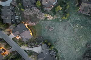 Aerial view of property's location featuring nearby suburban area