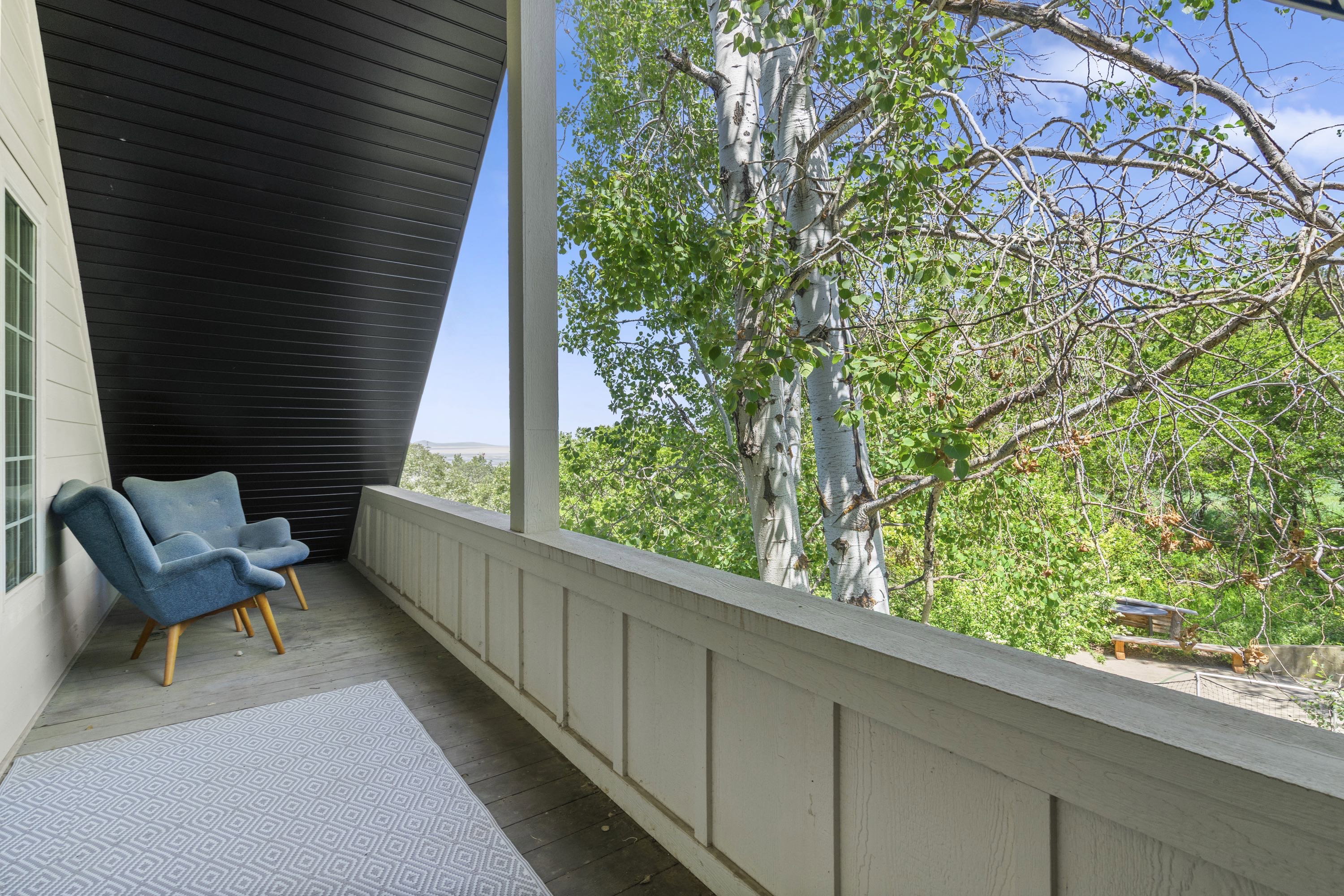 View of second story balcony