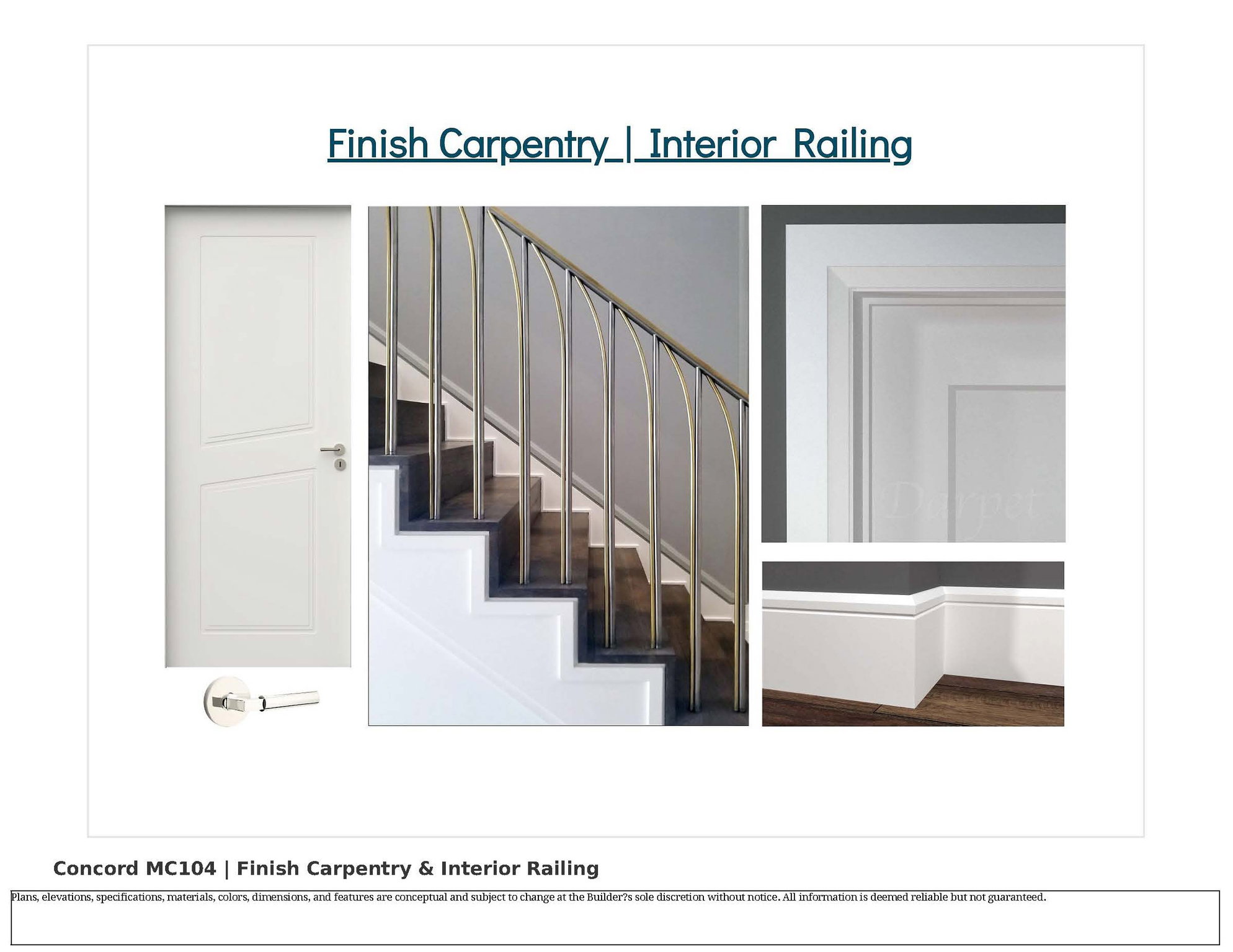 Staircase featuring dark wood-finish treads, white risers, and a contemporary metal railing with curved balusters