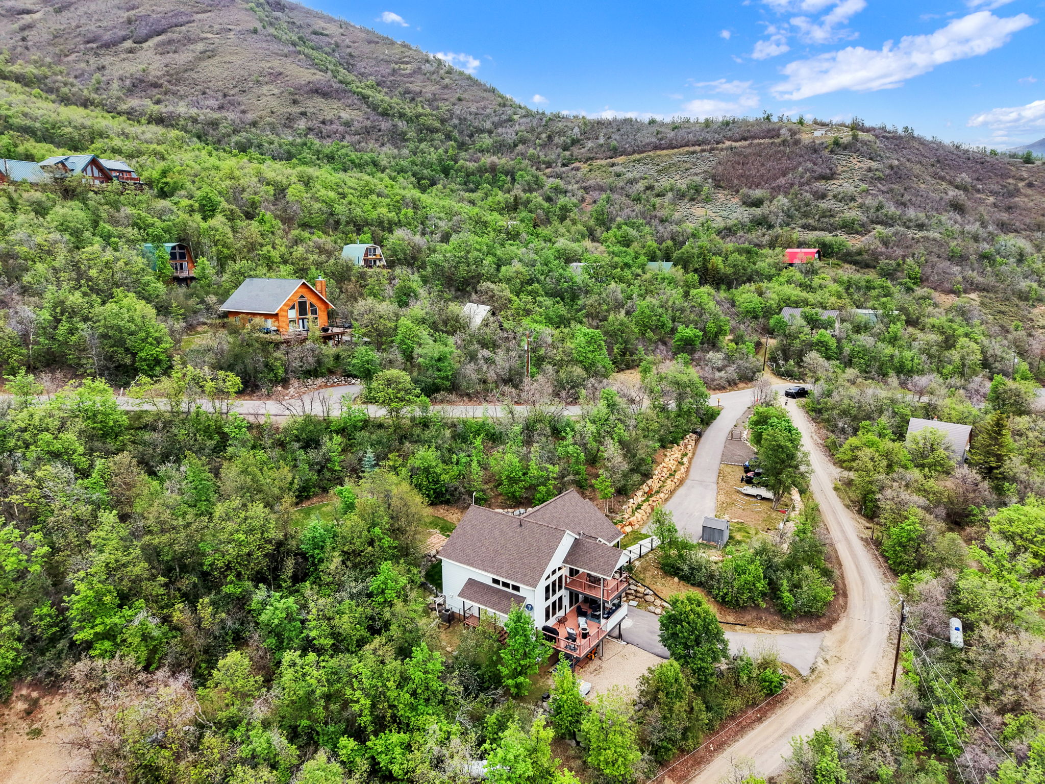 Mountain property surrounded by abundant mature trees