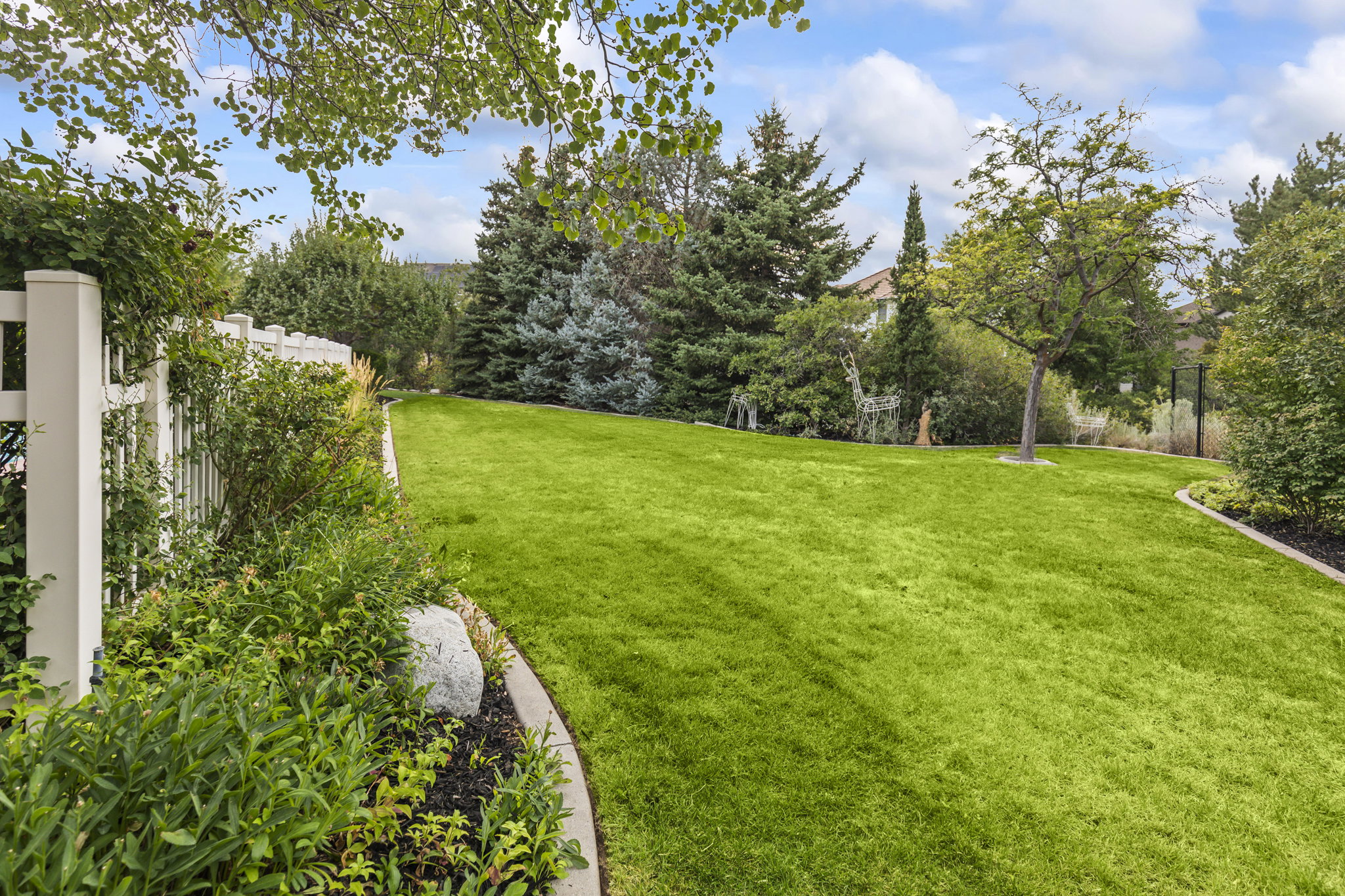 View of yard featuring view of wooded area