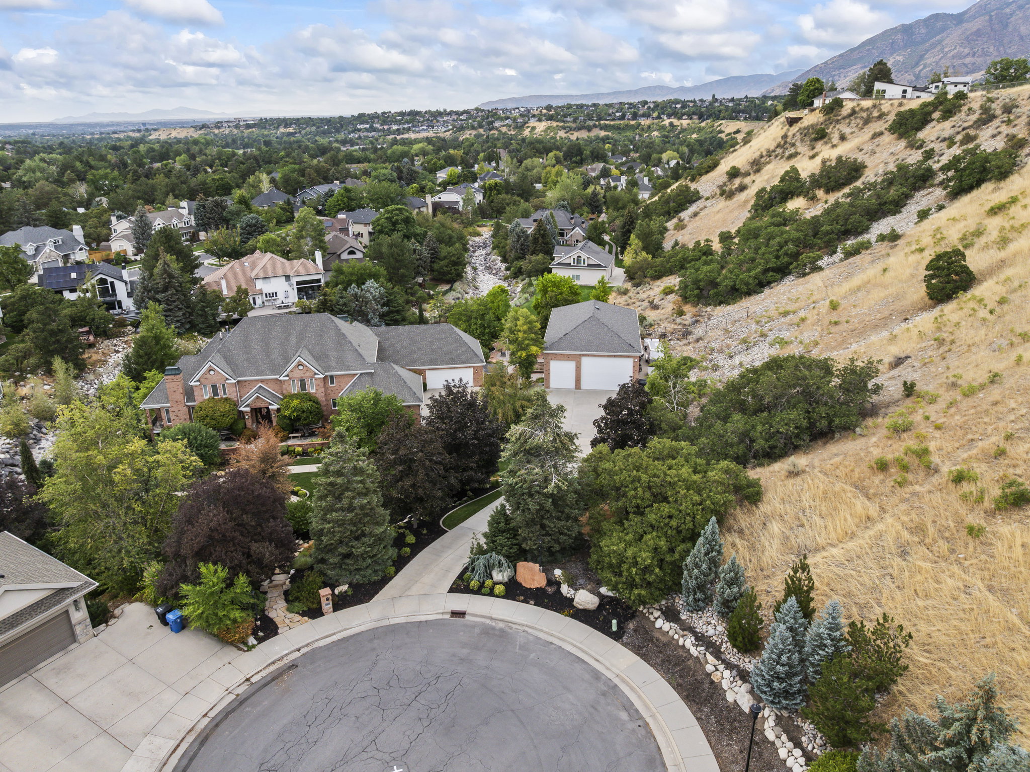 Aerial view of residential area
