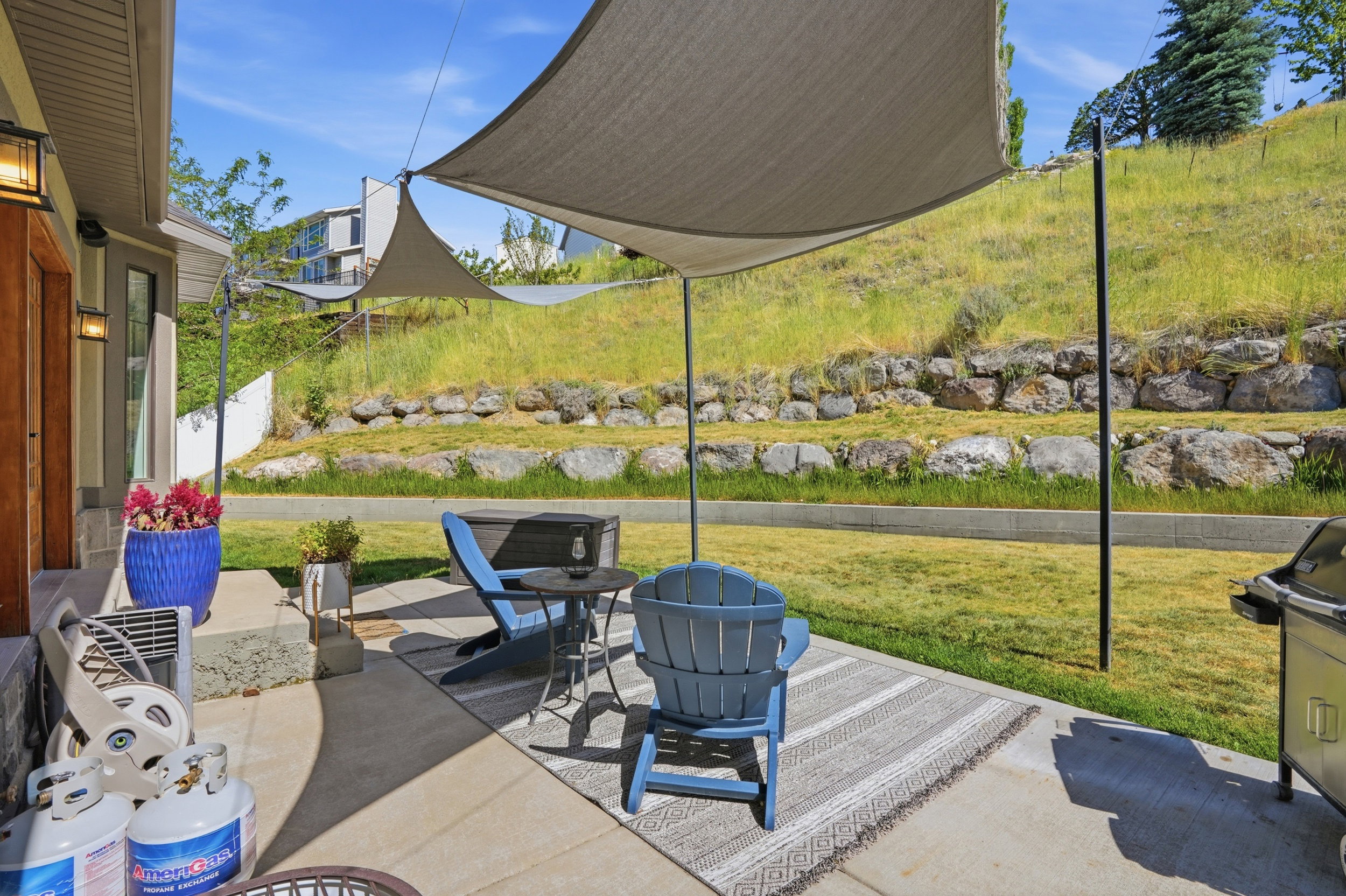Backyard patio area