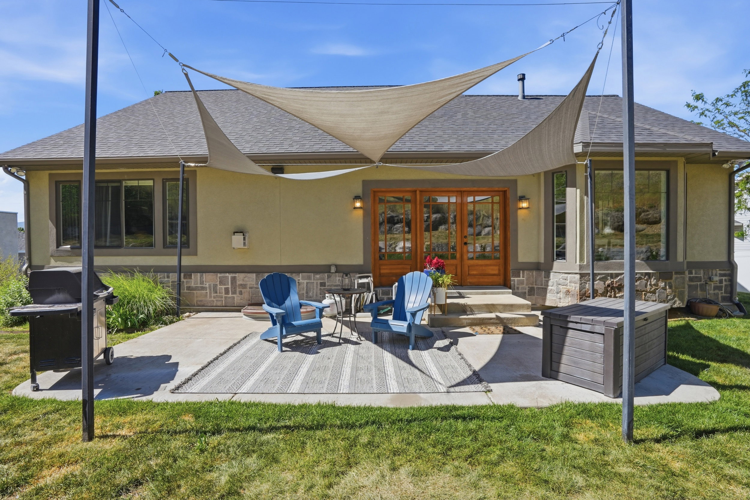 Backyard patio area