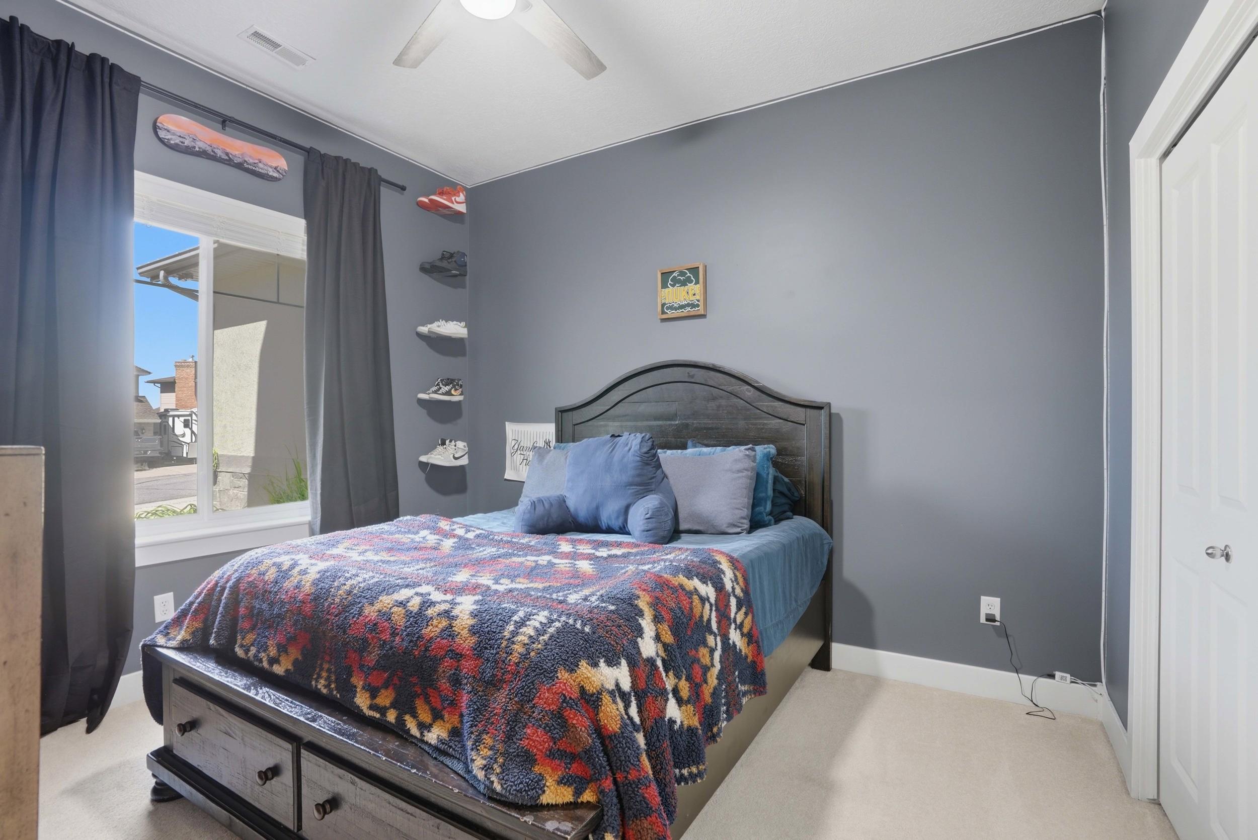 2nd bedroom in basement.  Freshly painted, natural light