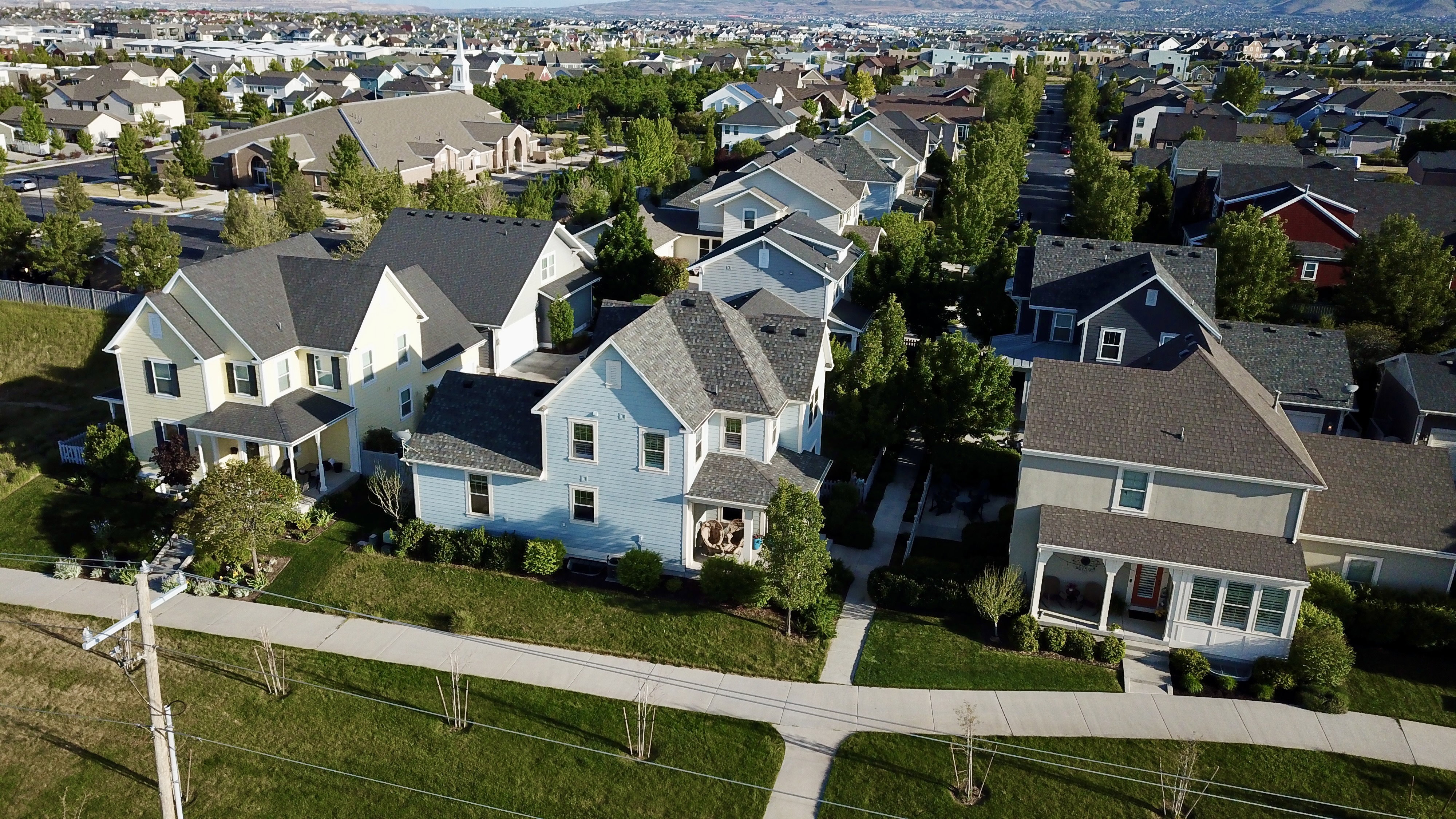 Aerial view looking South East.