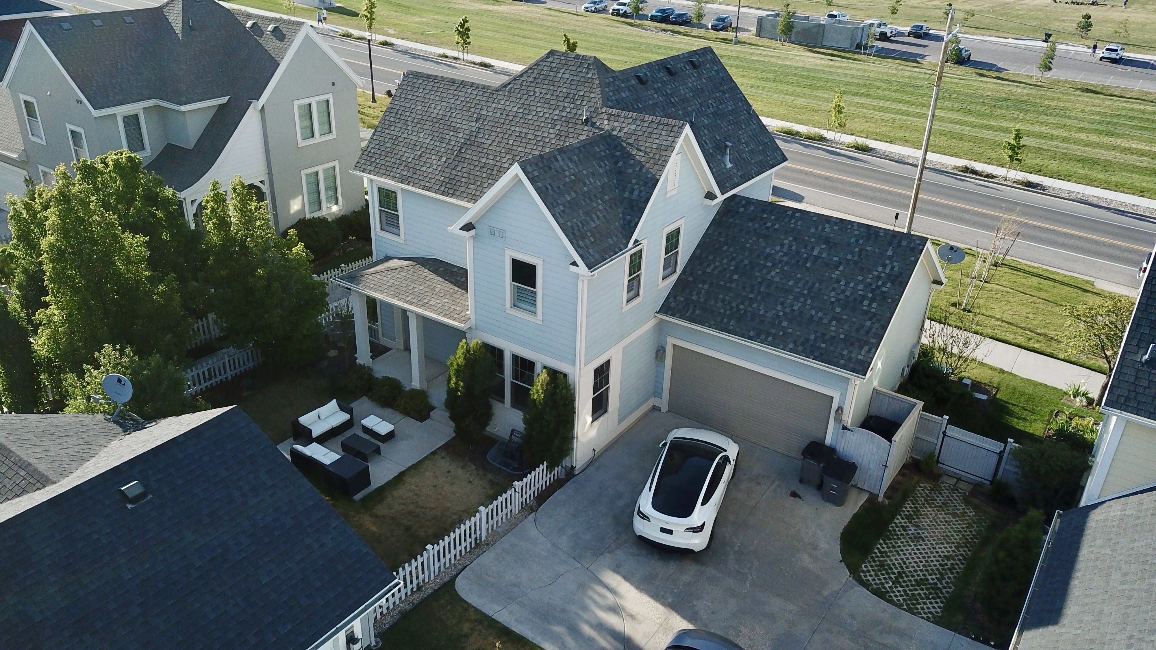 Aerial view looking North West.
