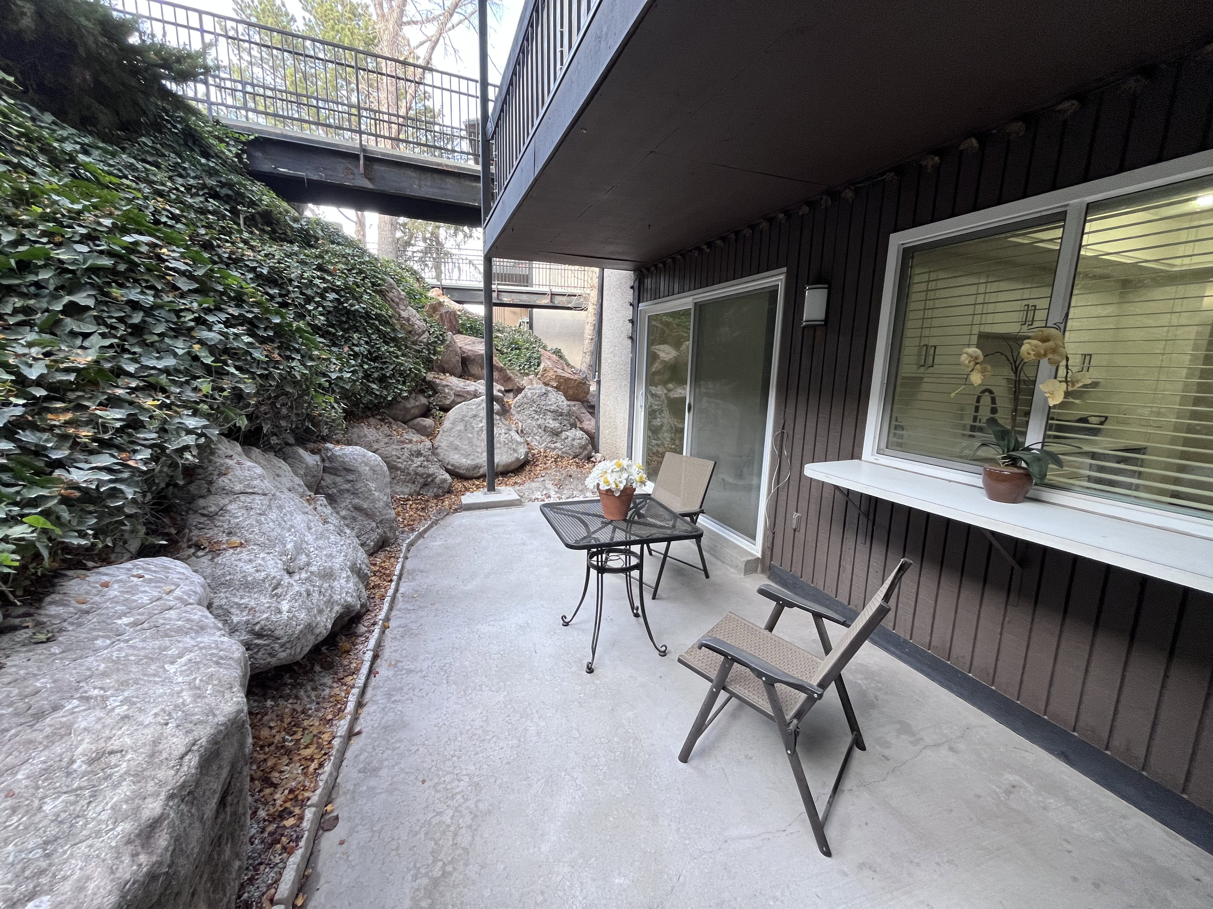 Private exterior covered patio perfect for relaxing