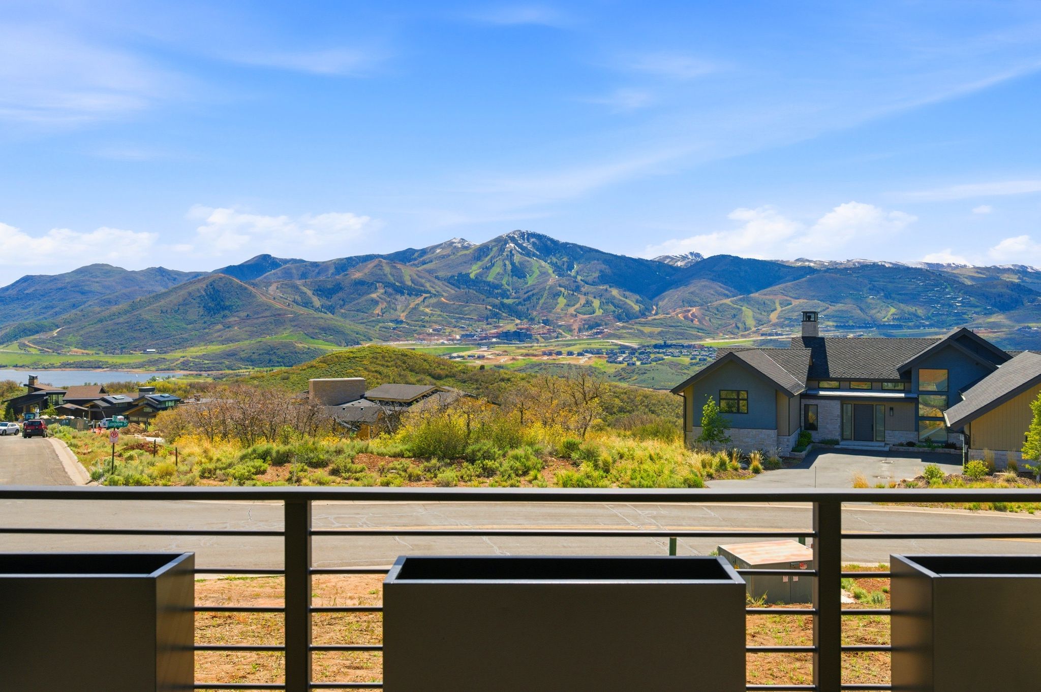 Expansive mountain and lake scenery