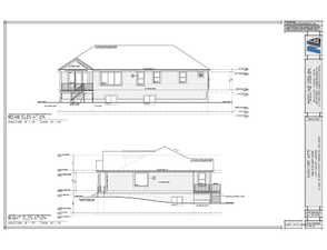 Architectural Drawings. Presenting rear and right side elevations for the property