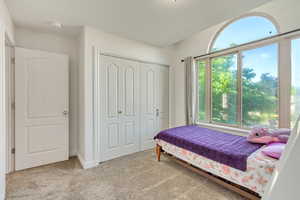 Large arched window feature with multiple panes