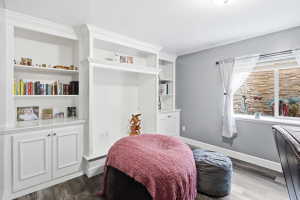 Built in Cabinets & Book Shelves with Room for a Large TV