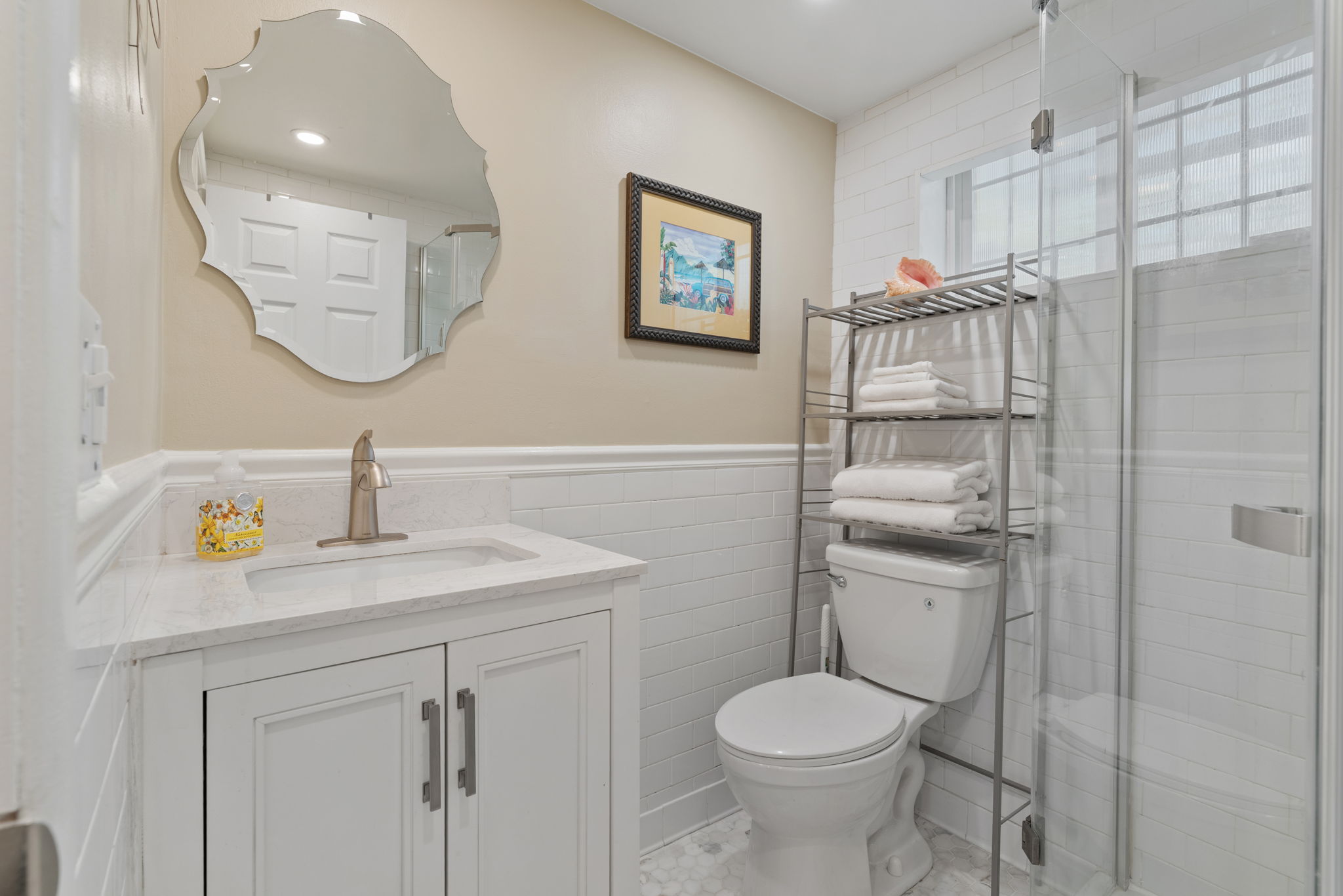 Newly Updated 3/4 Bath.