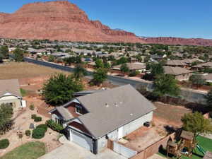 Aerial property view showcasing Snow Canyon proximity