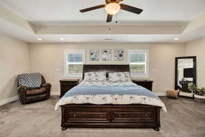 Recessed ceiling with tray detailing