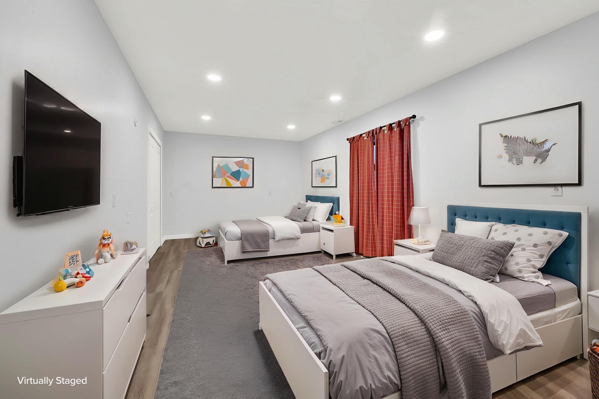 * Virtual staging to show possible use of the large basement bedroom #4.