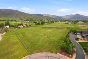 Expansive green land parcel featuring distant mountain ranges