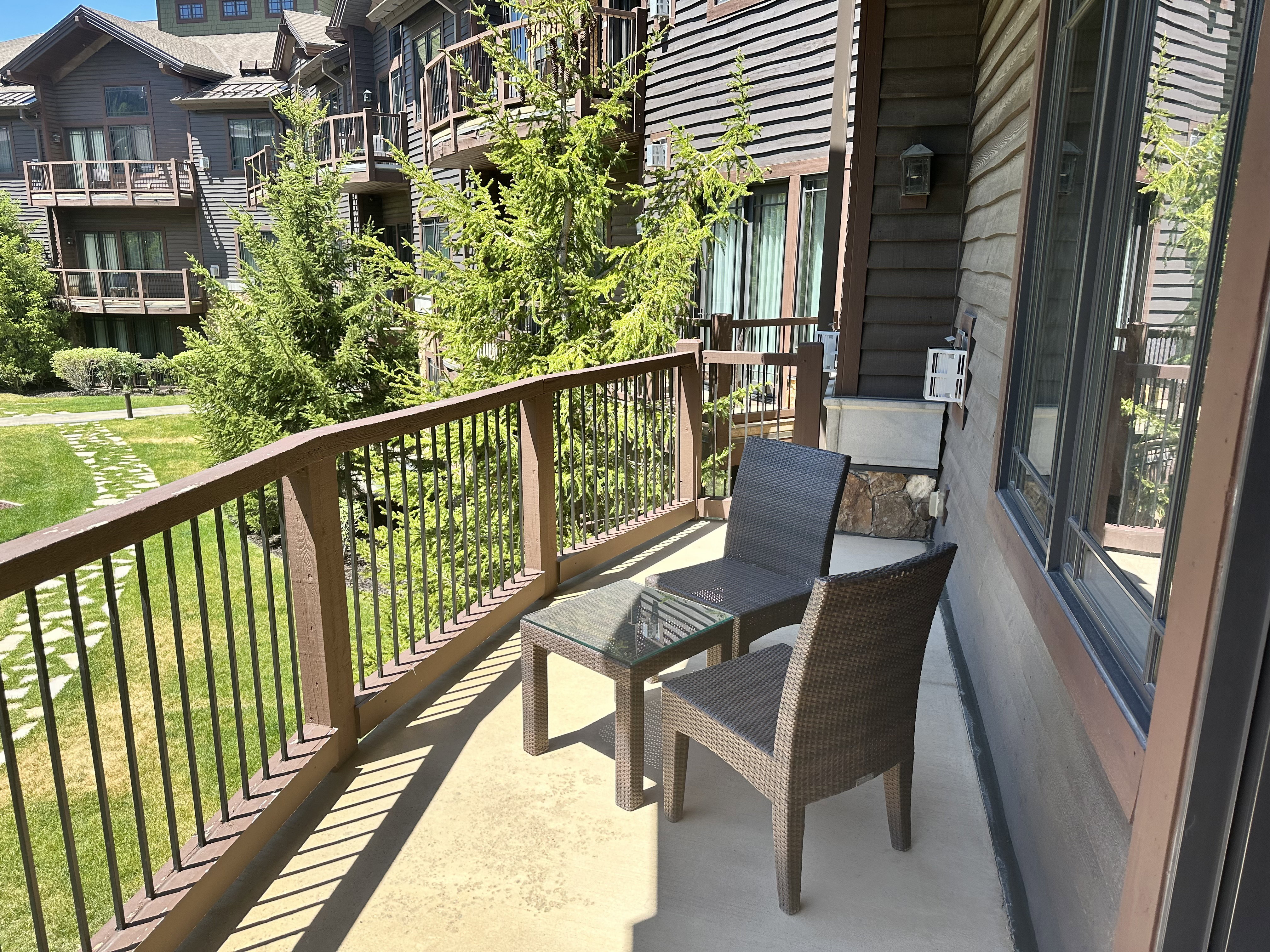 Private balcony with a durable concrete surface