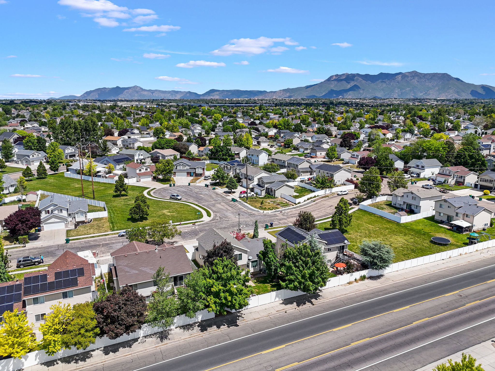 Expansive residential area with numerous single-story and multi-story homes