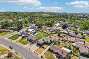 Residential neighborhood featuring mature trees and a clear sky