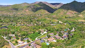 Expansive residential community nestled within a mountainous landscape