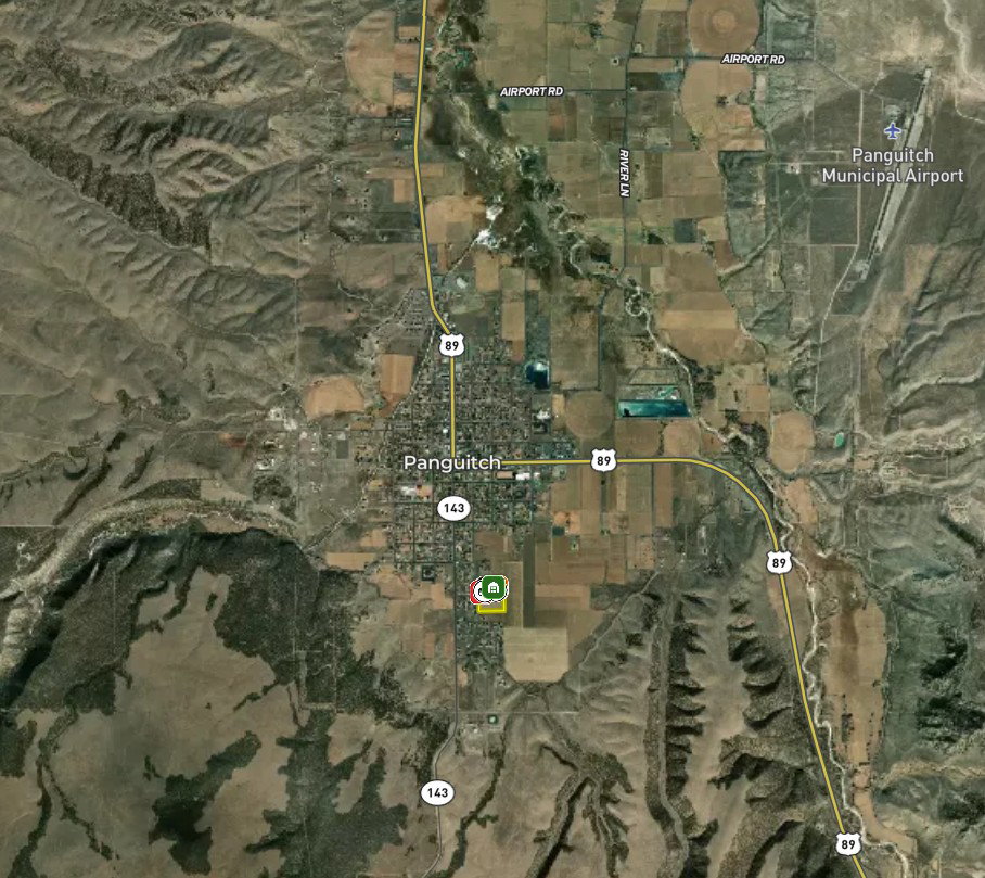 Aerial Map. Illustrating the property's geographic context within Panguitch, Utah