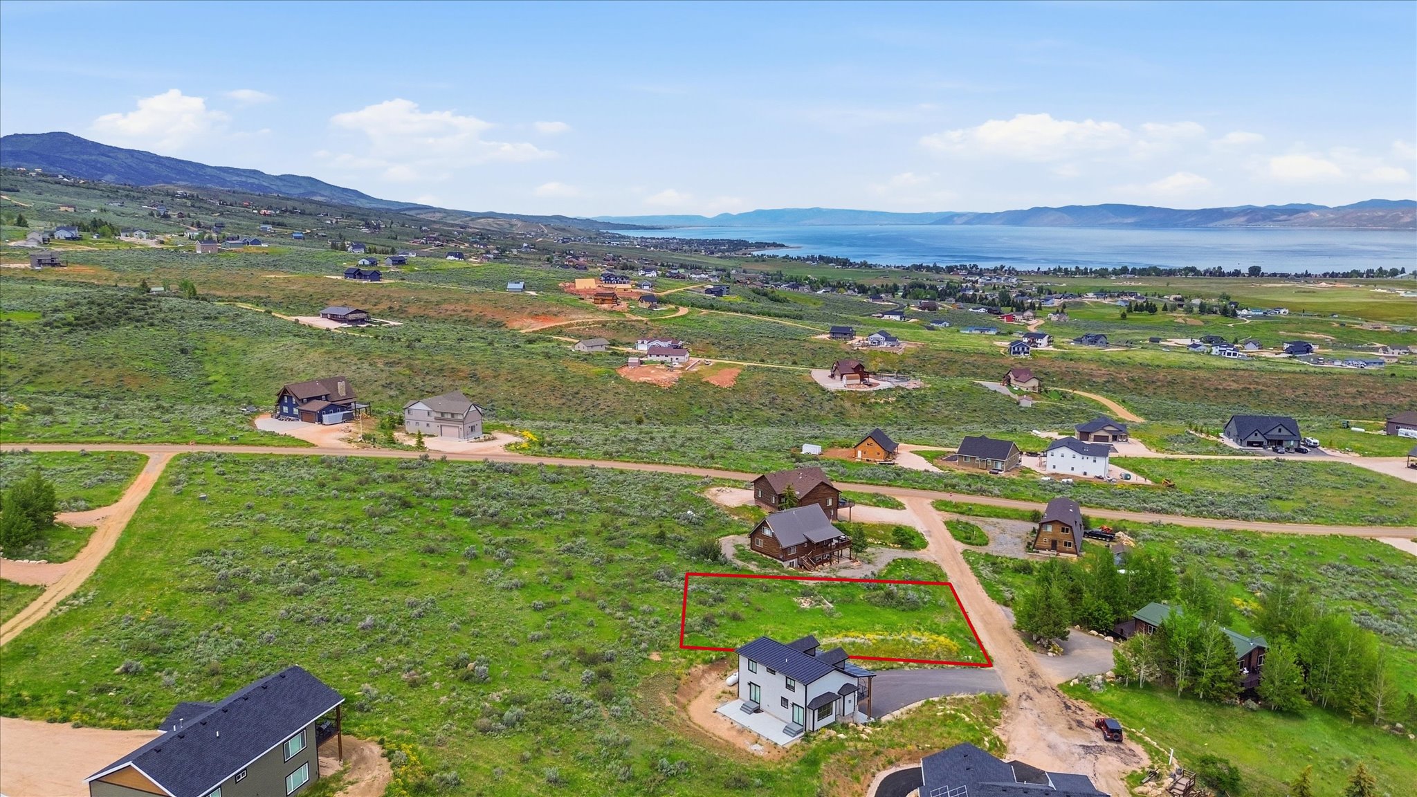 Expansive residential lot with a defined property boundary