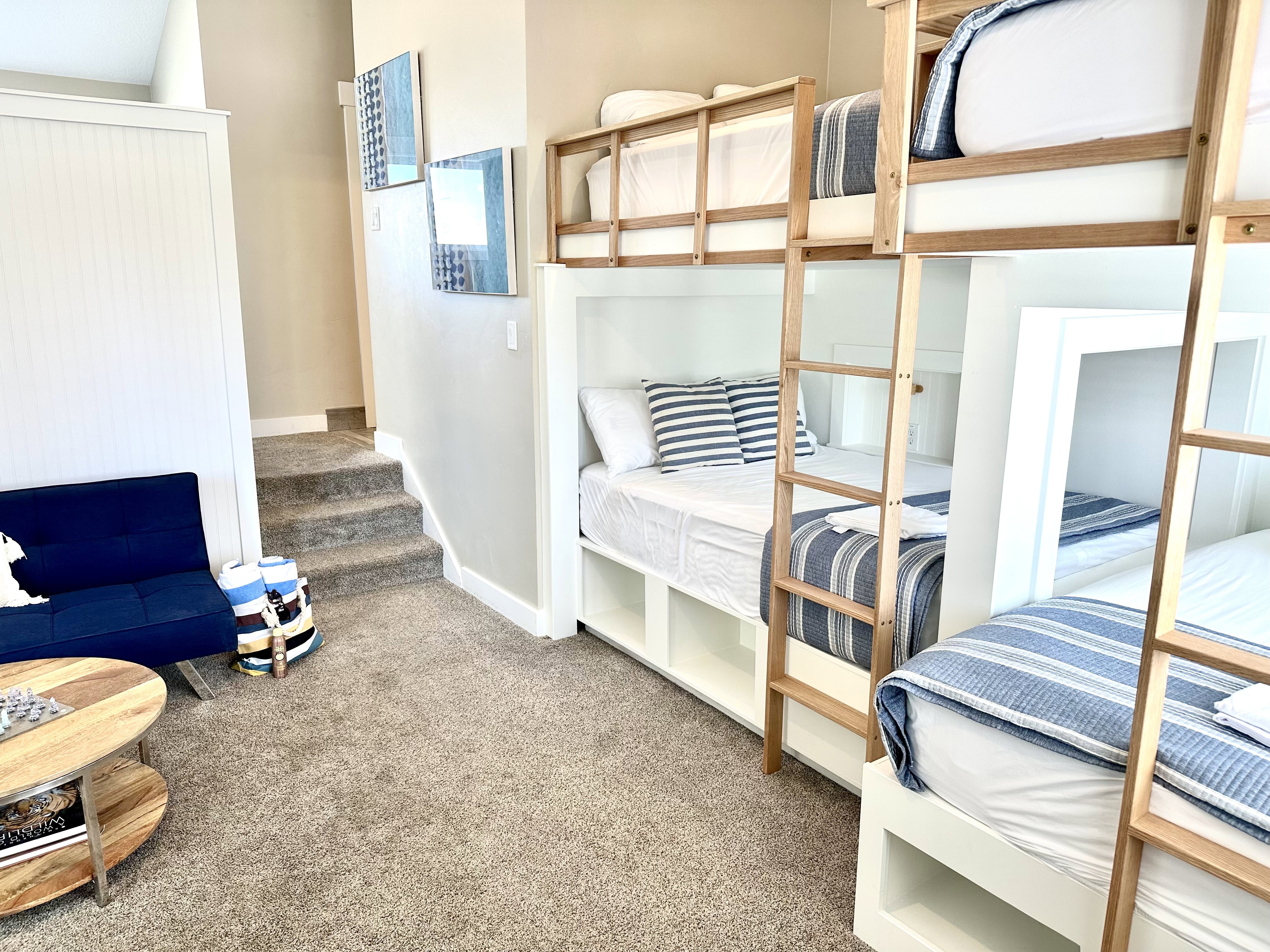 Custom built-in bunk beds with integrated storage