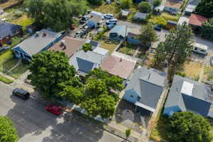 Aerial perspective showcasing multiple residential properties