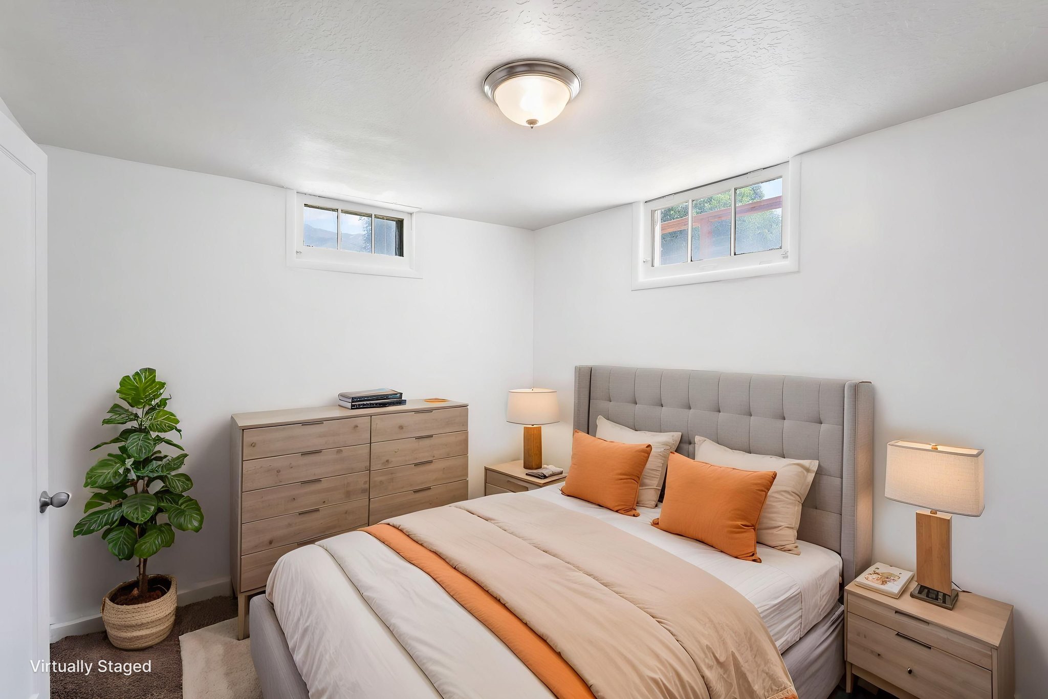 Bedroom, virtually staged
