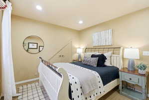 Bedroom featuring recessed lighting and neutral wall tones