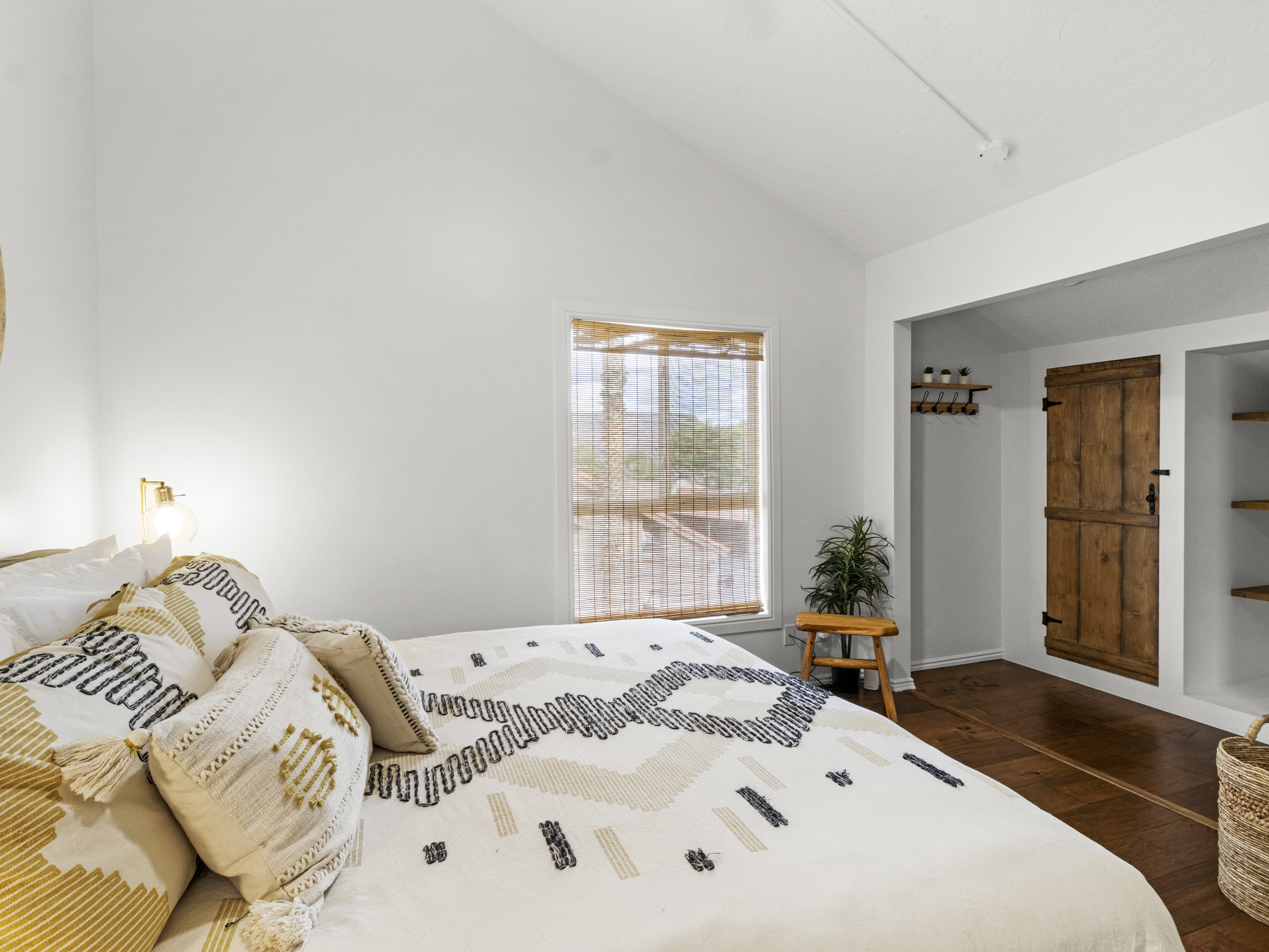 Vaulted ceiling and custom closet