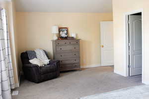 Primary bedroom seating area.