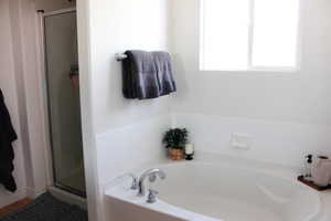 Primary bathroom. Large soaking tub! Separate shower.