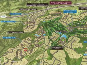 Property Development Map. Illustrating the layout of plots, roads, and designated areas within the property