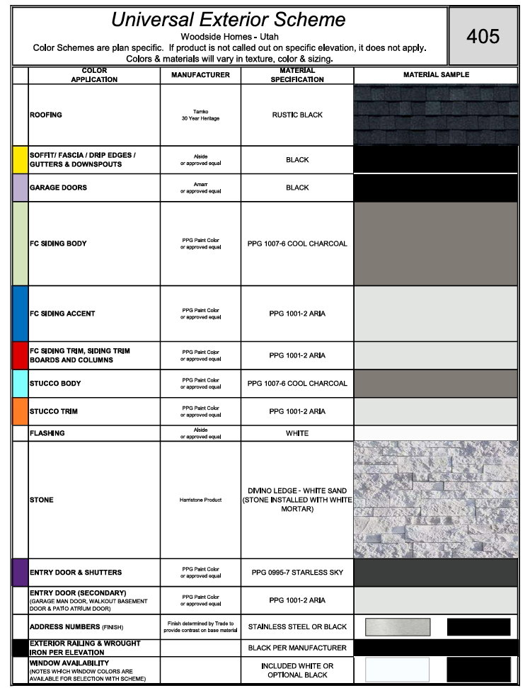 Exterior Color Scheme Package - No Stone